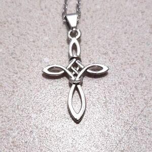 Stainless Celtic Style Cross Necklace Christian Jesus Christmas Birthday Gift